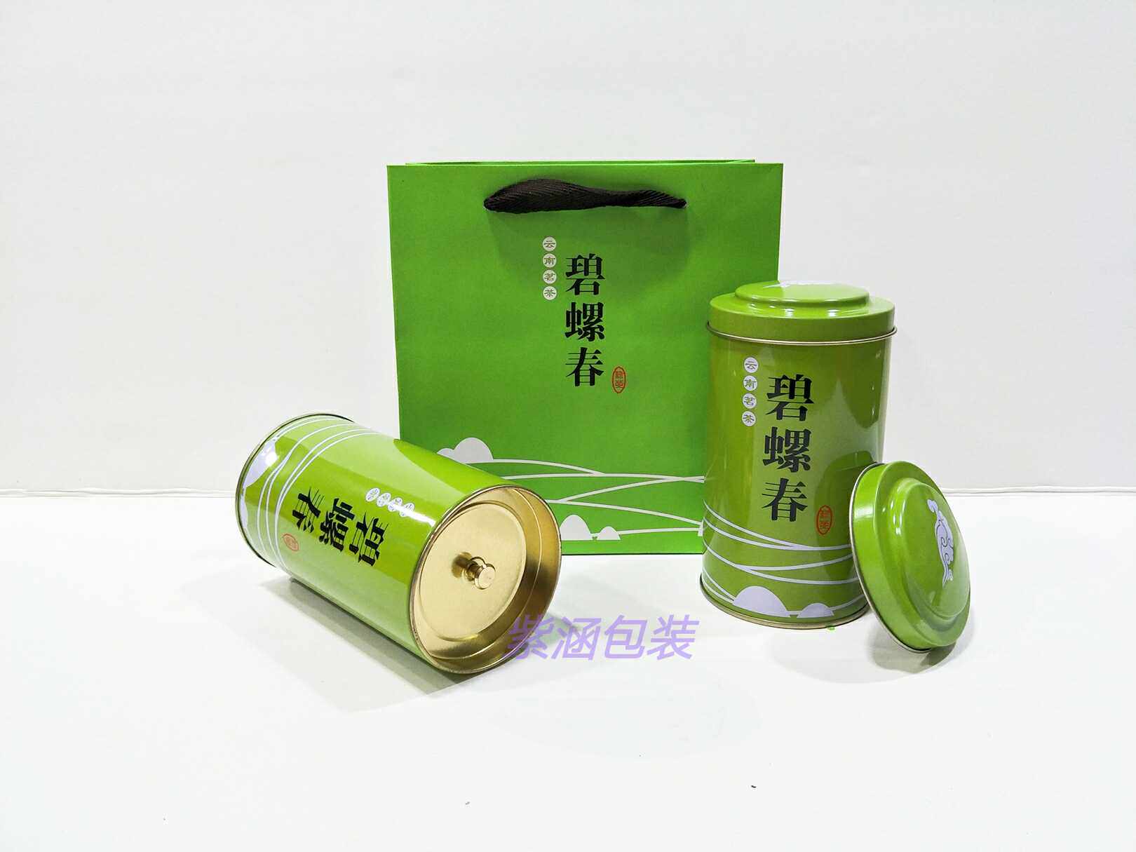 新款碧螺春散装茶叶包装盒高级绿茶礼品盒盒子密封礼品盒