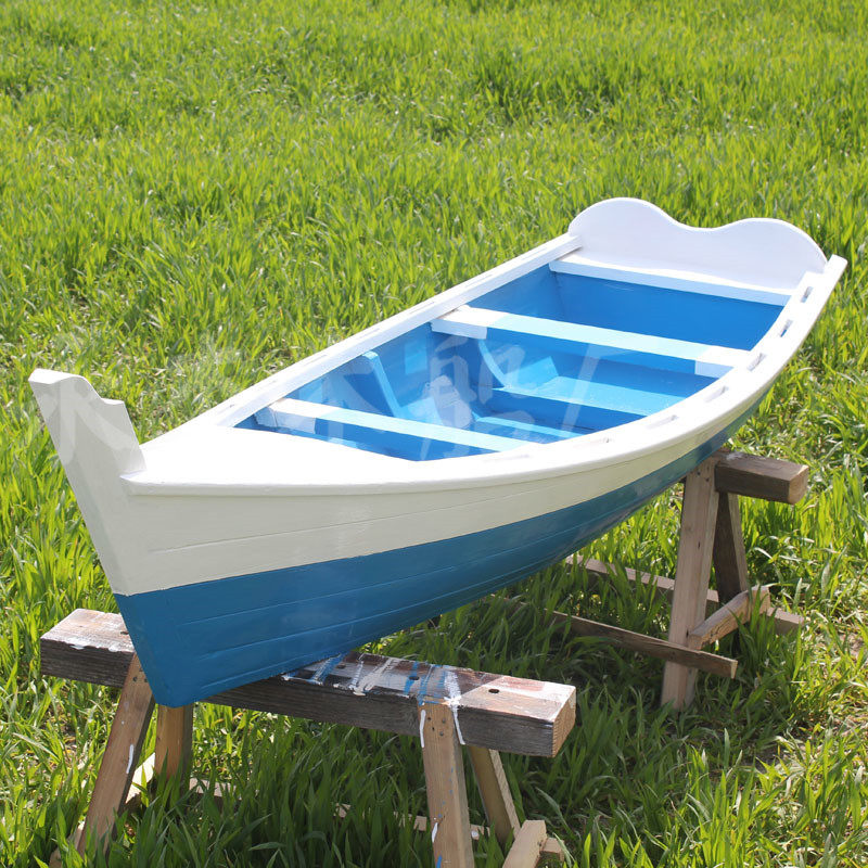 定制一头尖欧式船手划船小木船景观装饰木船观光木船道具船工艺船