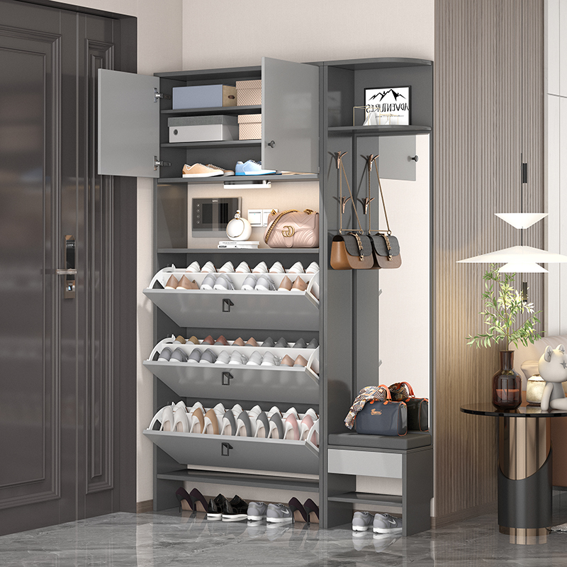 鞋柜超薄靠墙立式高立式窄款入户简约轻奢收纳鞋柜