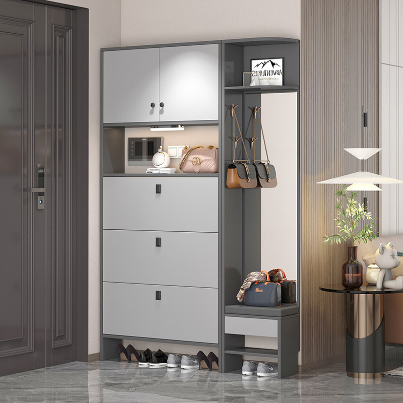鞋柜超薄靠墙立式高立式窄款入户简约轻奢收纳鞋柜