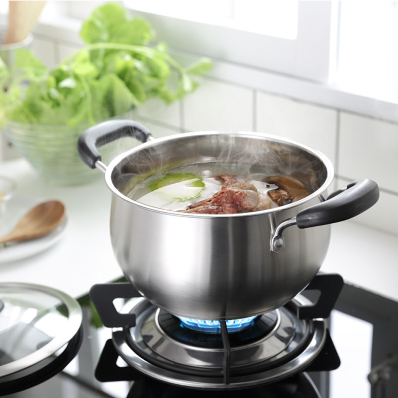 蒂洛克304汤锅不锈钢锅复底锅具加厚煲汤锅小锅子奶锅电磁炉通用