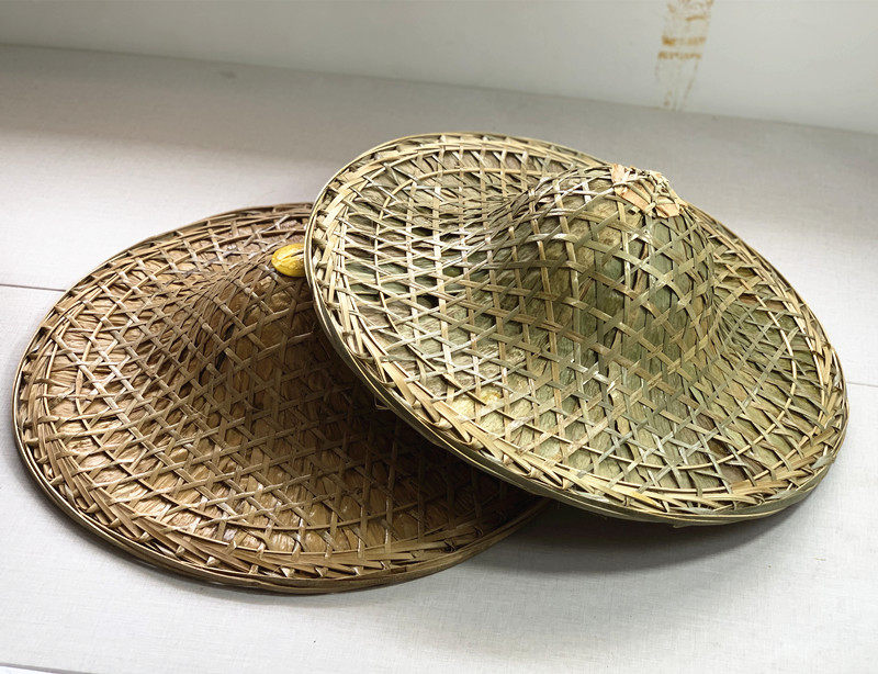 手工竹编粽叶斗笠防雨遮阳帽草帽大沿钓鱼帽子帽子