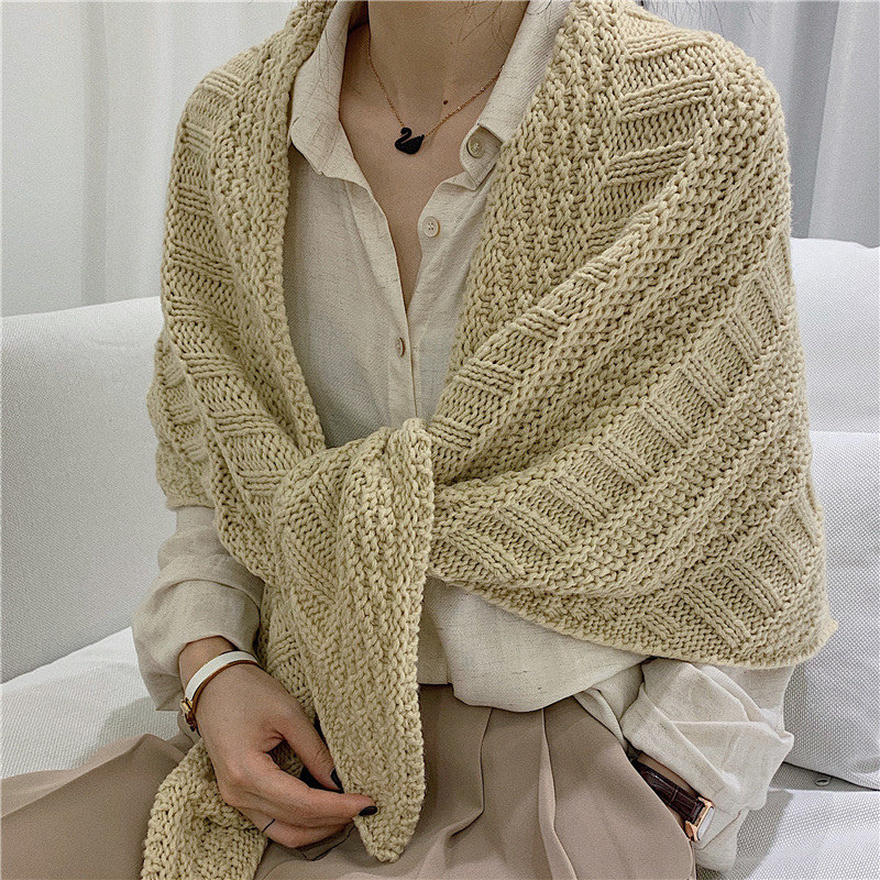 披肩外搭针织毛线女网网红搭肩百变三角巾围巾围巾