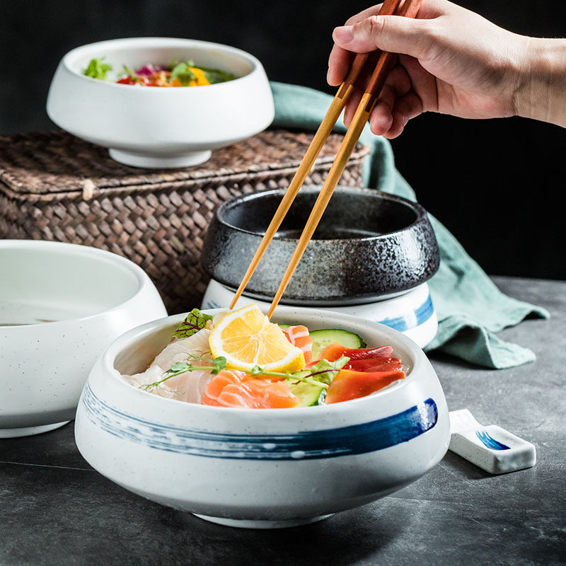 釉下彩棱脚创意餐厅好看看的餐具摆台咖喱鸡汤碗