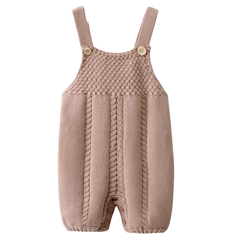 ins婴儿背带裤全棉线宝宝针织衫秋冬毛线长裤裤子