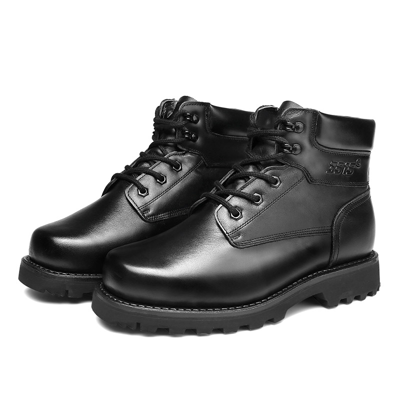 真皮3515强人羊毛军靴军勾鞋男冬季保暖高帮棉时装靴