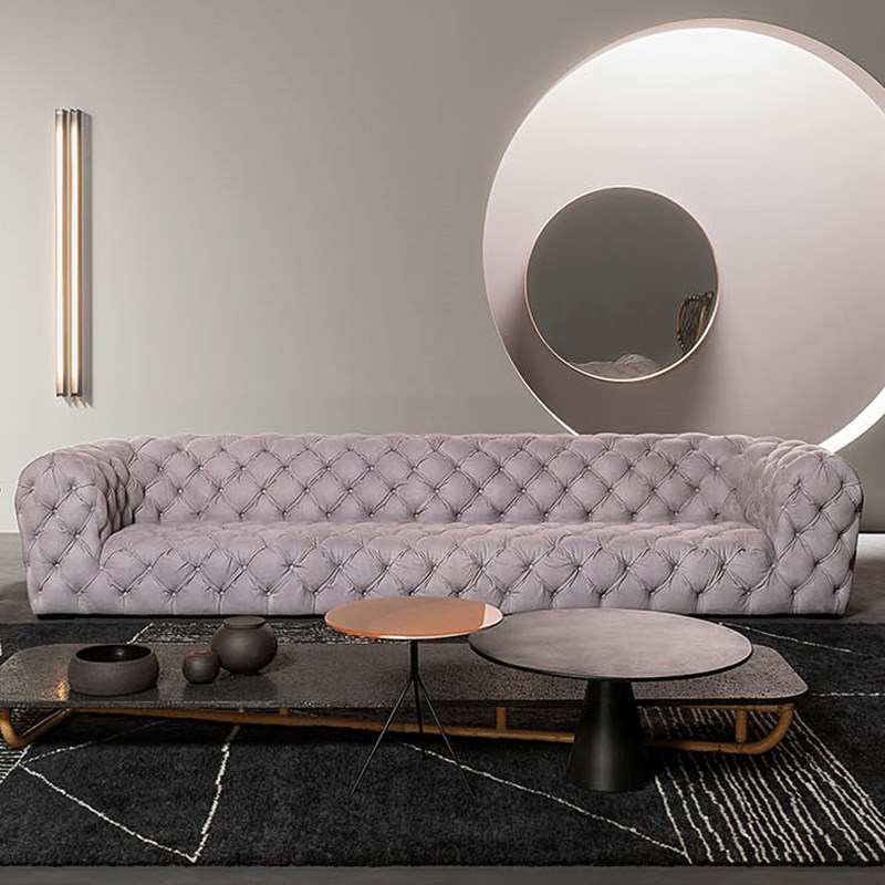 设计师高定baxter沙发意大利头层磨砂皮现代客厅别墅轻奢拉扣