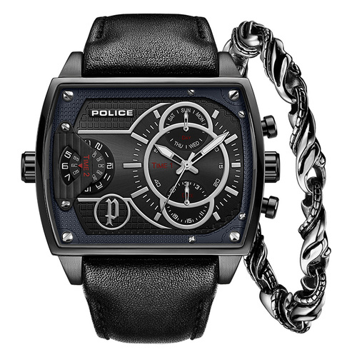 police手表男学生方形石英表