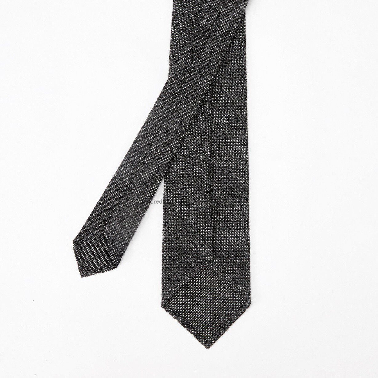 欧美正装亚麻休闲深灰深灰色色织职业手工手打领带