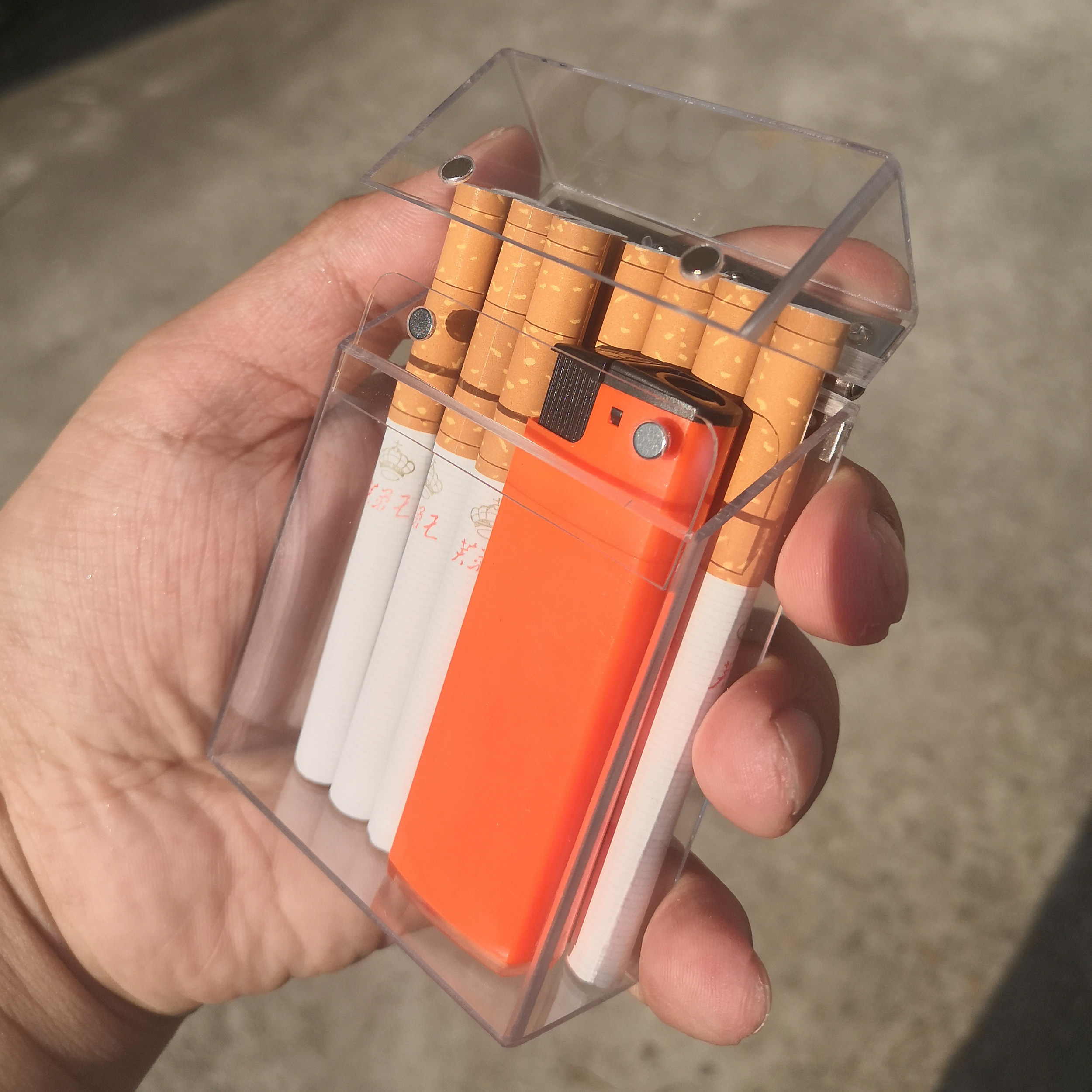 定做透明烟盒尺寸韩系塑料新款男女爱喜加长烟盒