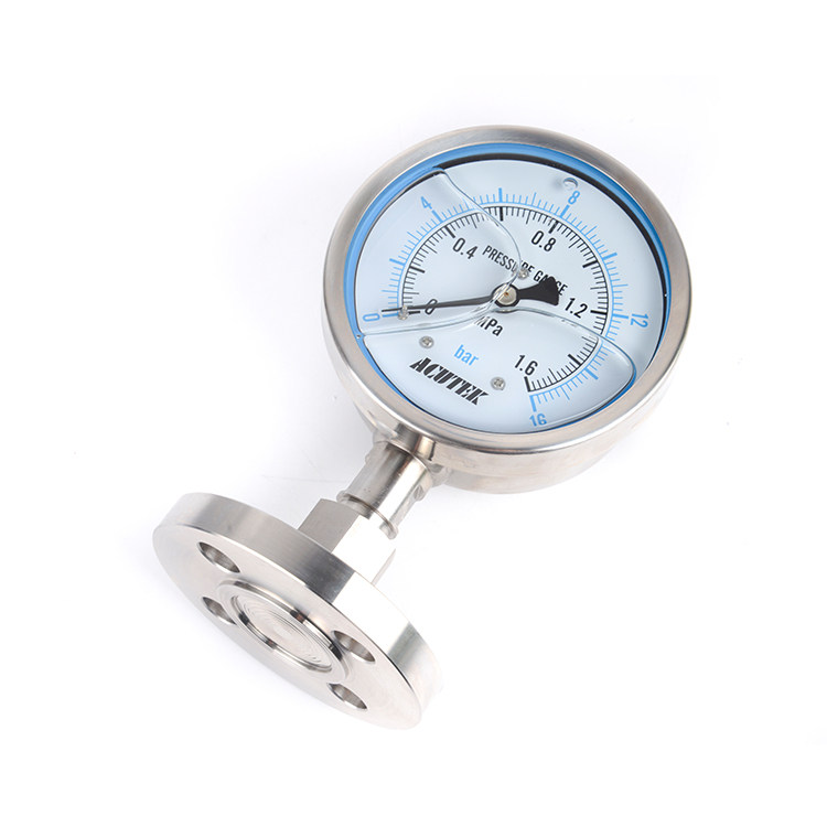 法兰acutek不锈钢耐震隔膜压力表yn100bfmf16mpadn15压力表