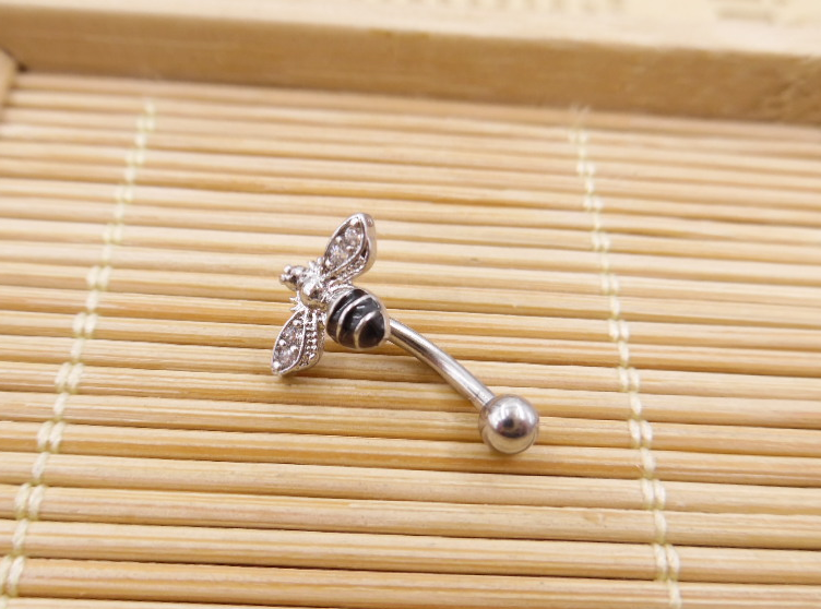 小蜜蜂眉骨钉钛钢防过敏欧美短杆眉钉弯钉穿刺其它首饰