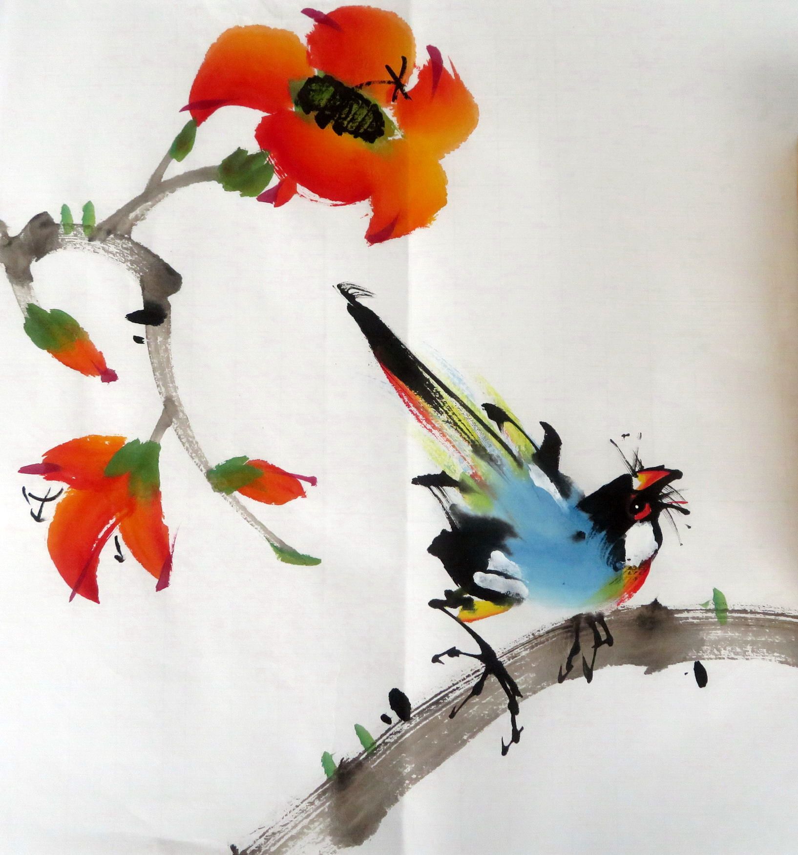 小品葡萄八开四尺仿少墨香手绘花鸟画国画装饰国画