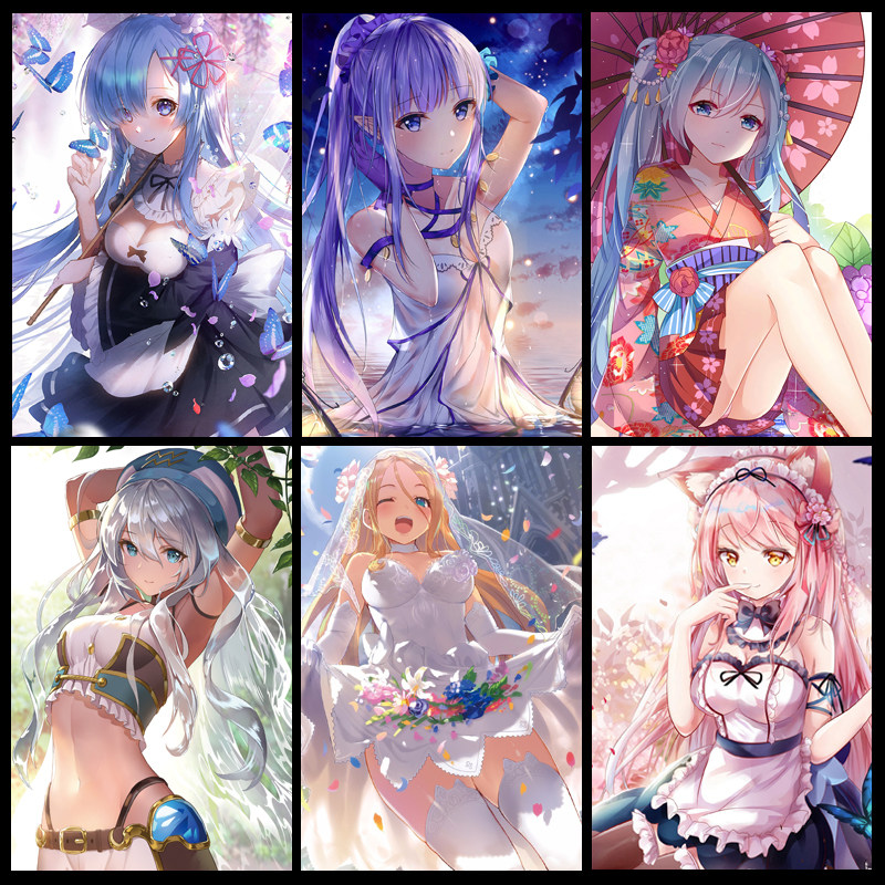 美少女二次元动漫高清防水海报贴画学生宿舍墙面墙贴