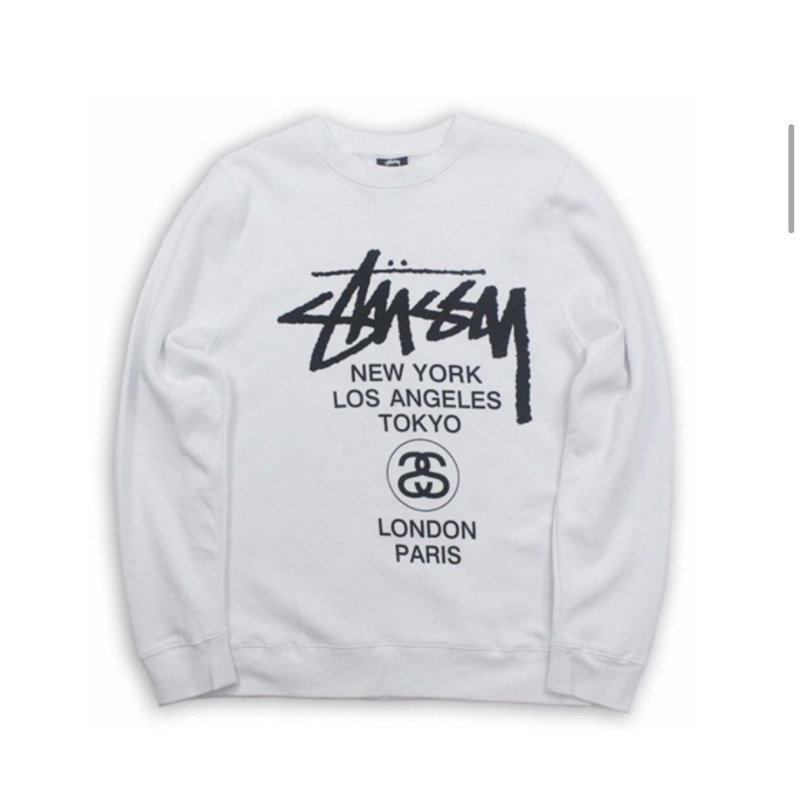 美国潮牌stussy情侣卫衣圆领斯图西世界巡游款男卫衣