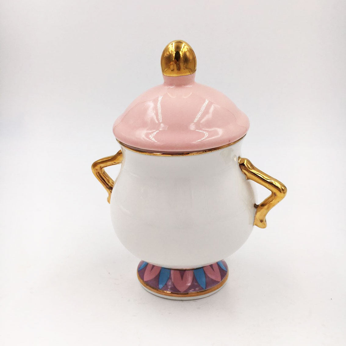 茶壶新版欧洲风情迪斯尼美女野兽陶瓷镀金茶煲茶壶