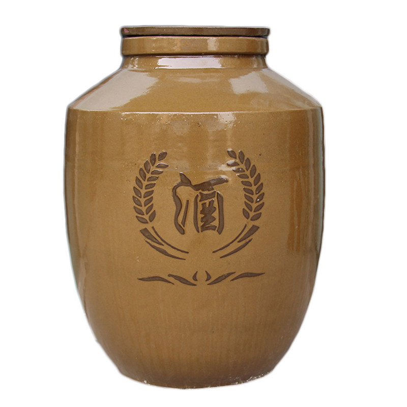 泡酒大酒坛子陶瓷土陶密封白酒家用酒罐50/100/200/300斤酒缸带盖