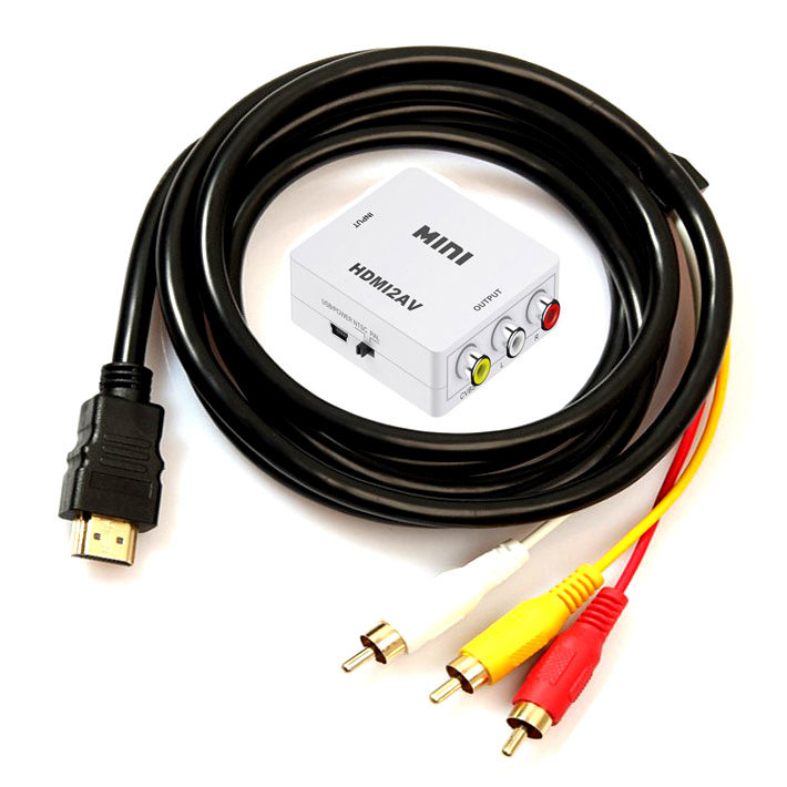 镀金hdmiav视频音频一分三莲莲花hdmi3rca转换器视频线