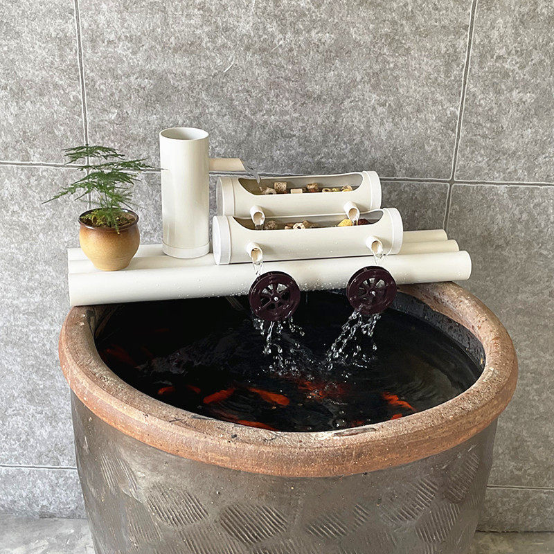 鱼缸过滤三合三合一一水循环系统圆缸外置换水吸鱼过滤设备