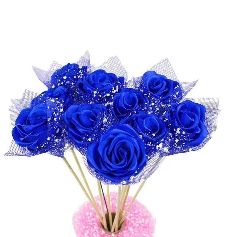 4cm手工玫瑰花丝带蛋糕彩带花艺缎带绸带鲜花丝带