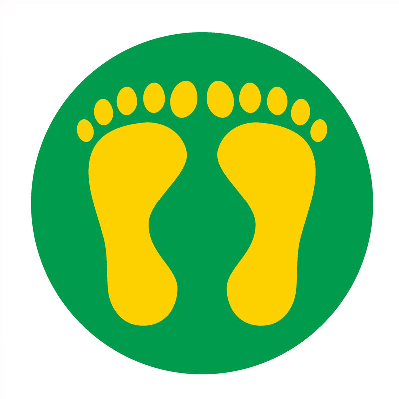 定位定点小脚印脚丫贴纸幼儿园学校学生学员排队墙贴