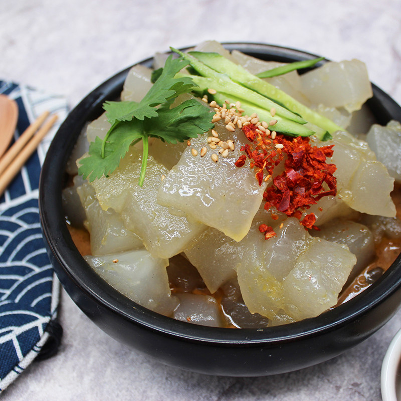 吉林煎粉 东北特产小吃长春炒粉大连焖子生粉块送6料包600g包邮