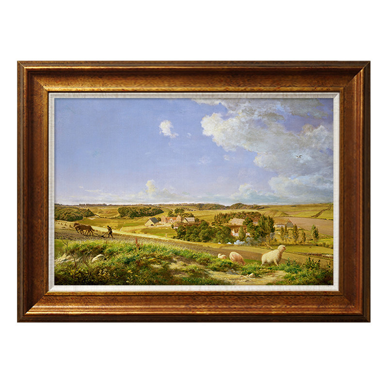 橙舍欧式油画装饰画客厅风景画餐厅玄关挂画 卢根达斯 草原农场