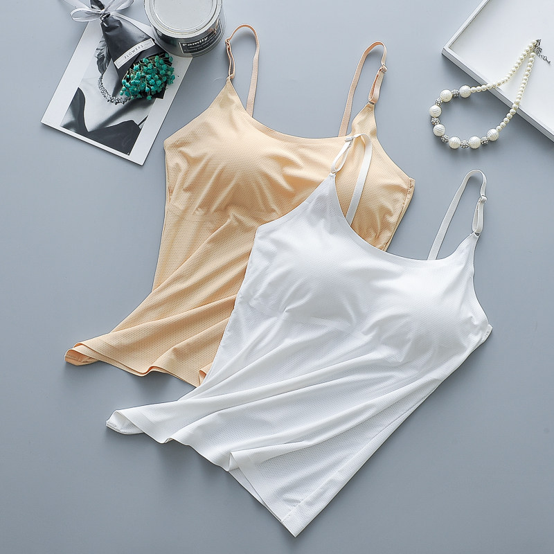 冰丝无痕抹胸裹胸带胸垫防走光光可外穿吊带抹胸