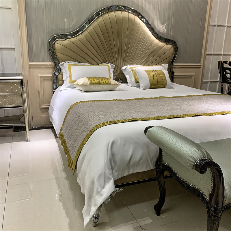 实木框架双人床拉卡萨亚历山大家具卧室18米大床镶嵌实木床