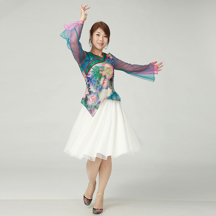 红草上衣服装演出古典套装裙裤莞儿广场舞套装