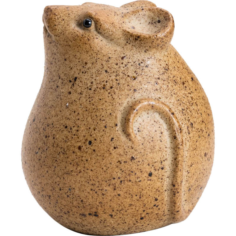 木鱼钱鼠生肖茶宠老鼠手工雕塑陶瓷茶盘摆件茶宠摆件