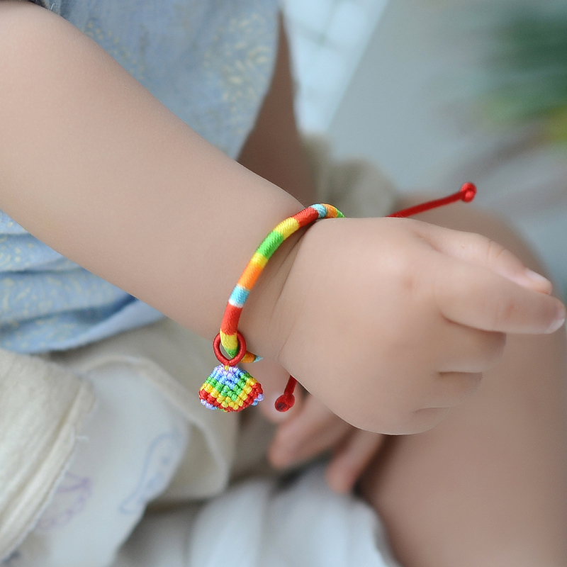 小粽子端午节五彩绳手链女手工编织手绳宝宝脚链儿童婴儿饰品男