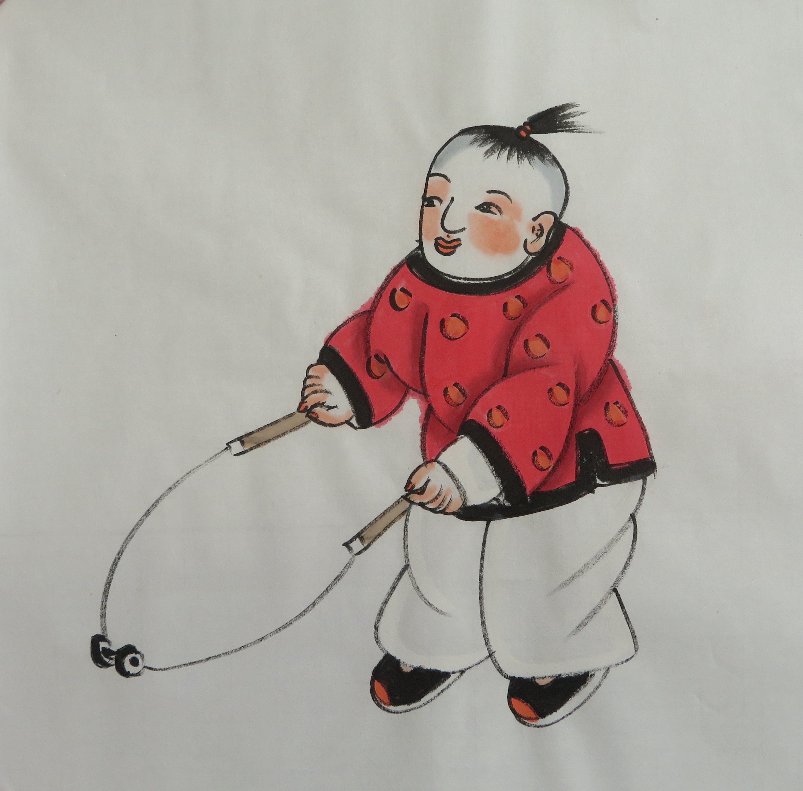 特价趣图童趣小品童子八开四尺过道人物画手绘国画