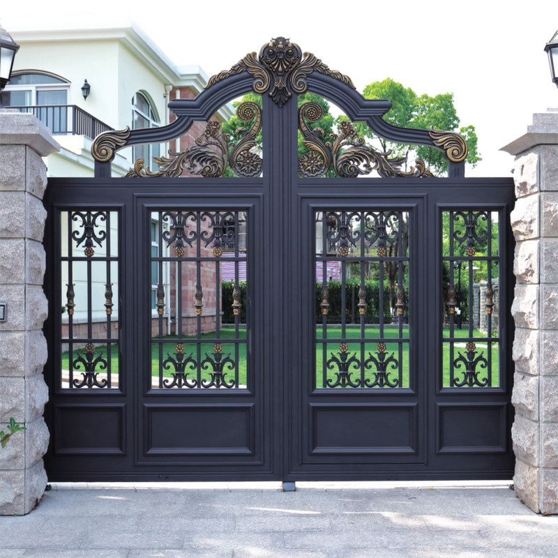 铝艺大门别墅对开门铝合金庭院门家用乡村院子电动双开门铁艺成都