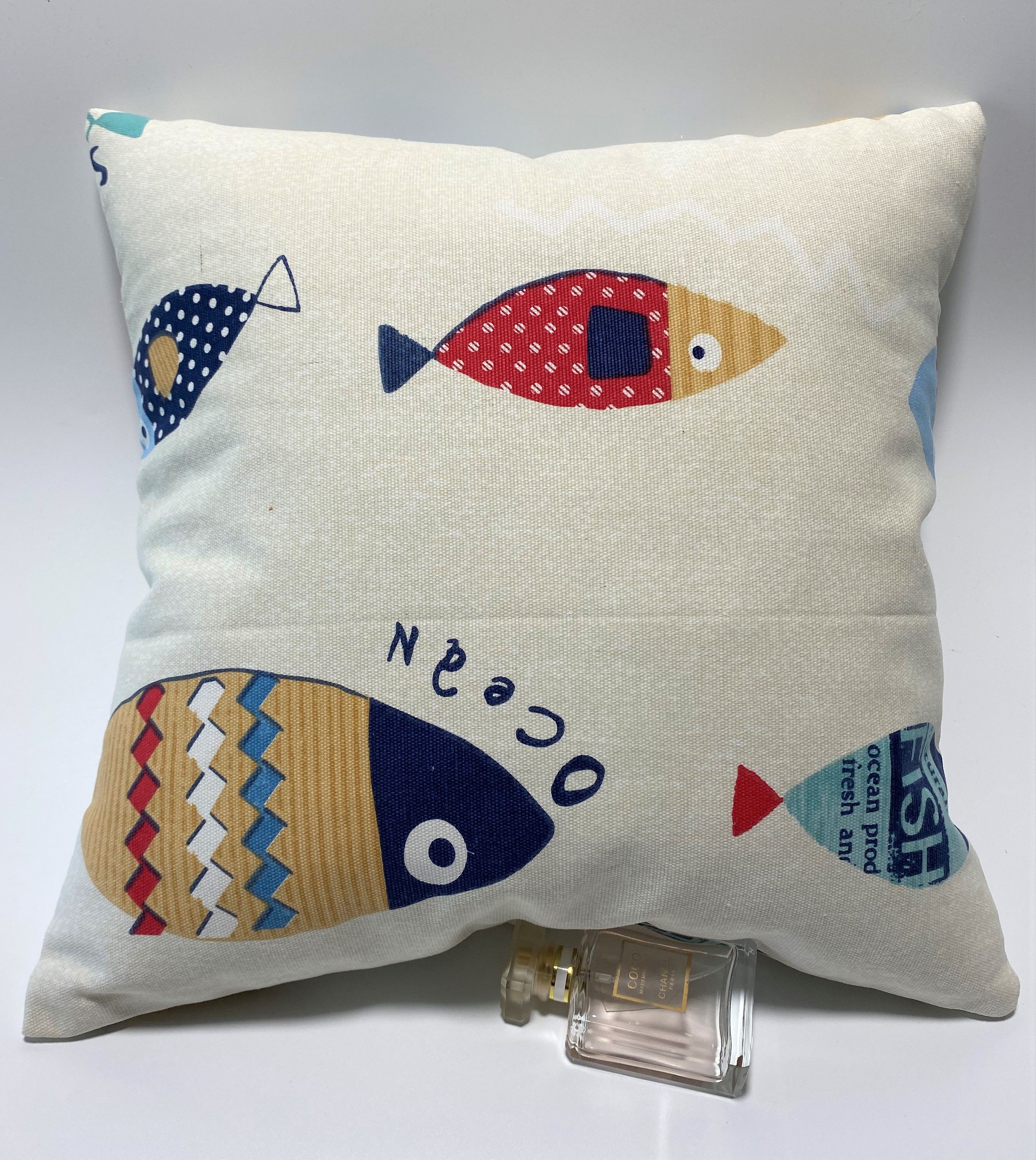 客厅纯棉抱枕不含老粗粗布靠垫正方形护腰枕背靠垫