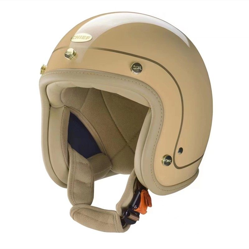 台湾chief复古摩托车头盔vespa姜戈踏板电动车半盔摩托车头盔