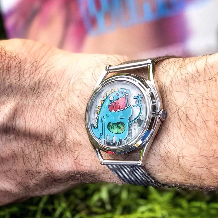 琼斯先生mr jones watches蓝色怪兽手表个性潮流自动机械情侣腕表-mc