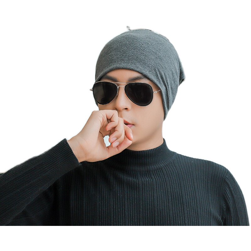帽子薄款男士无檐春秋冬天头巾纯棉睡帽男韩版帽子