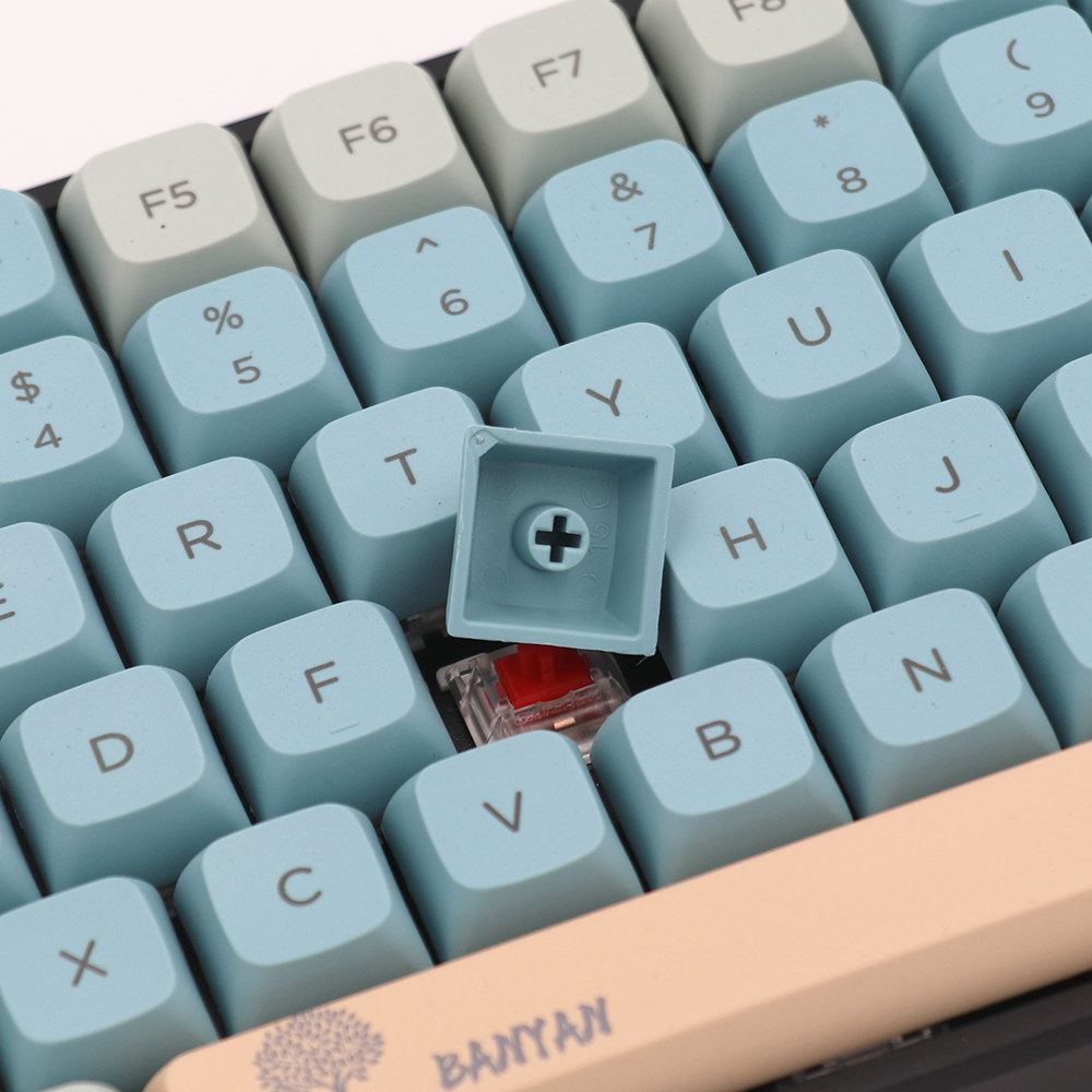 榕树主题热升华126键pbt机械键盘键帽gh60/64/68/96/104客制化-mc母婴