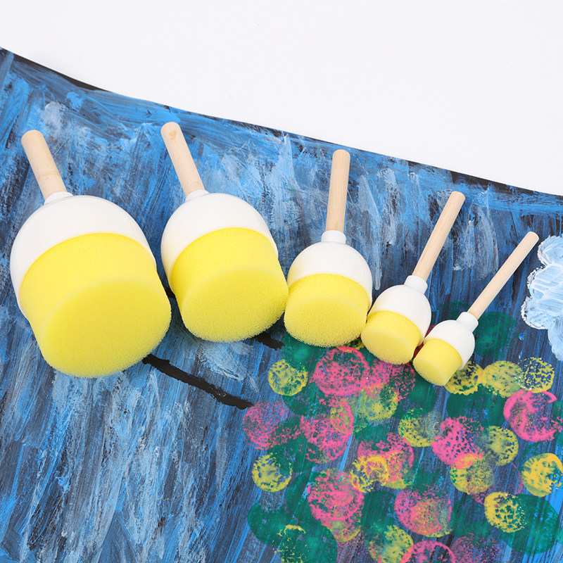 海绵儿童拓印工具圆头印章幼儿园早教美术材料画笔