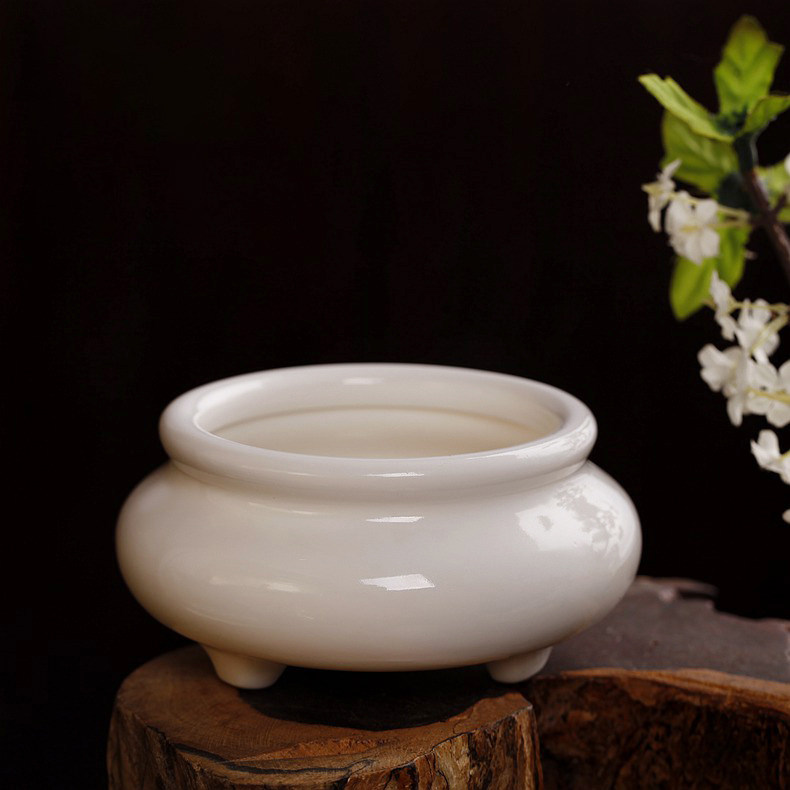 香炉中式家居室内佛堂白瓷香炉塔炉盘陶瓷供佛香薰炉