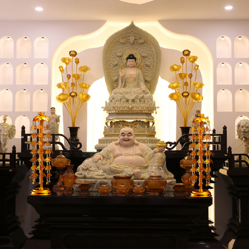 道教寺庙家居佛堂佛像观音宝幢桌面摆件