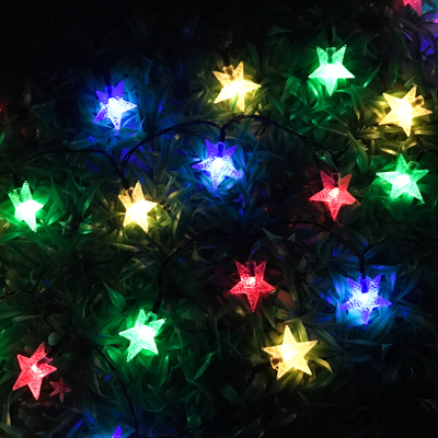 太阳能灯户外庭院灯led灯串防水花园别墅装饰七彩灯星星闪灯灯带