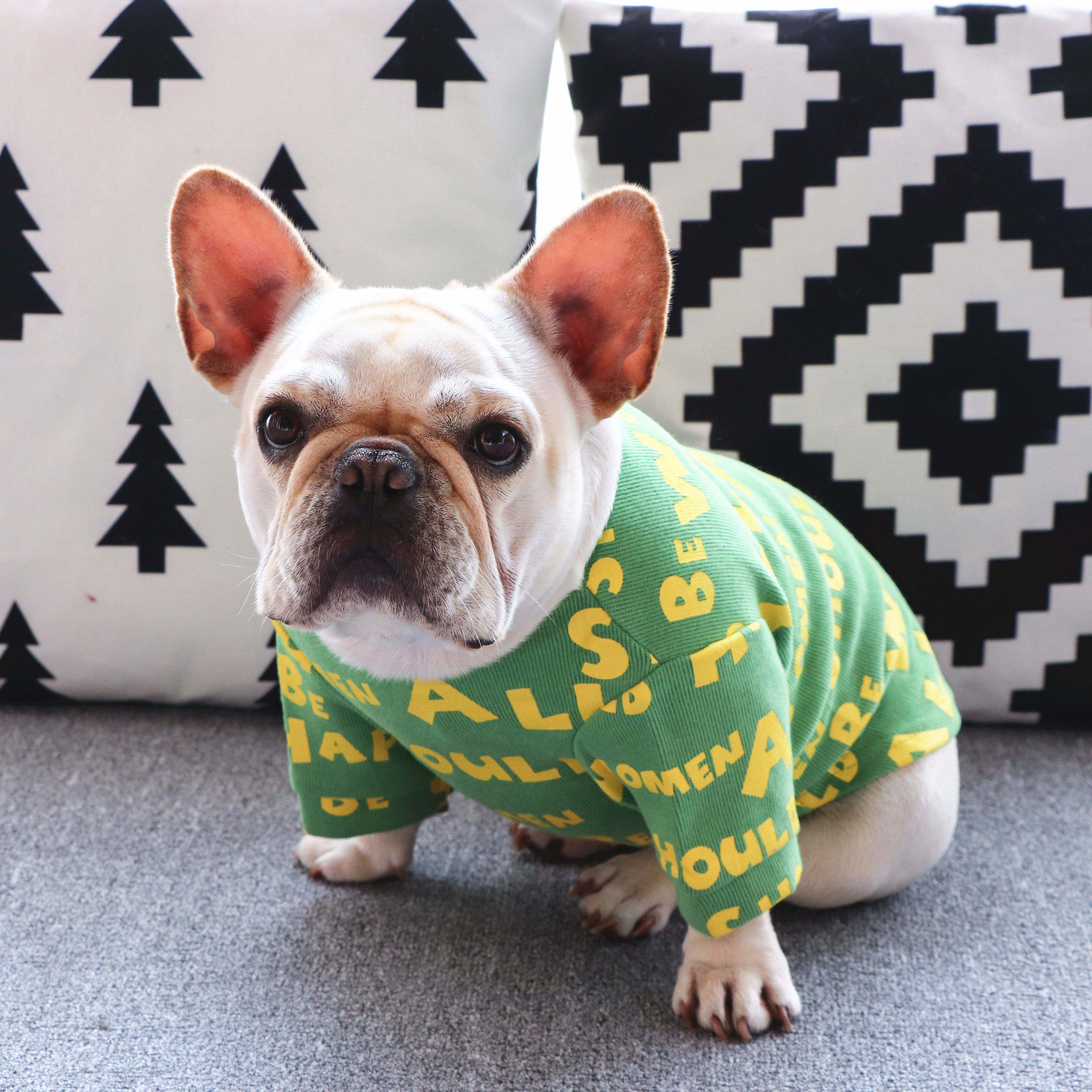 法斗衣服狗狗宠物宠物狗秋冬保暖巴哥斗牛犬双色宠物服装