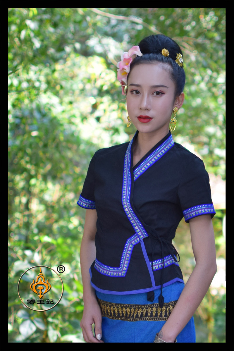 傣王妃服饰傣族传统夏季泼水节服装套装简约大气民族服装