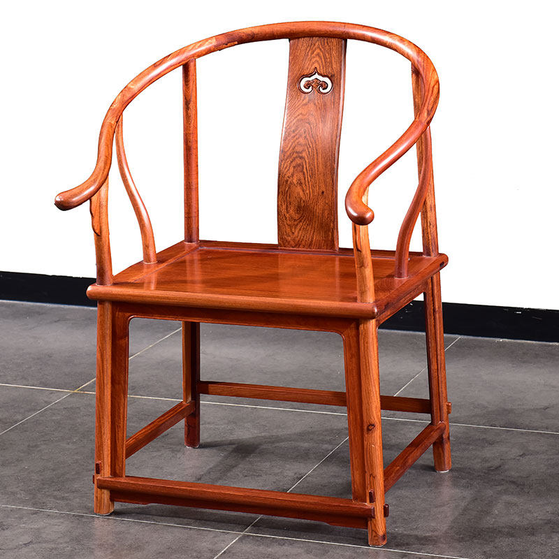 唐煌轩红木家具缅甸花梨圈椅实木中式太师椅茶椅单人圈椅