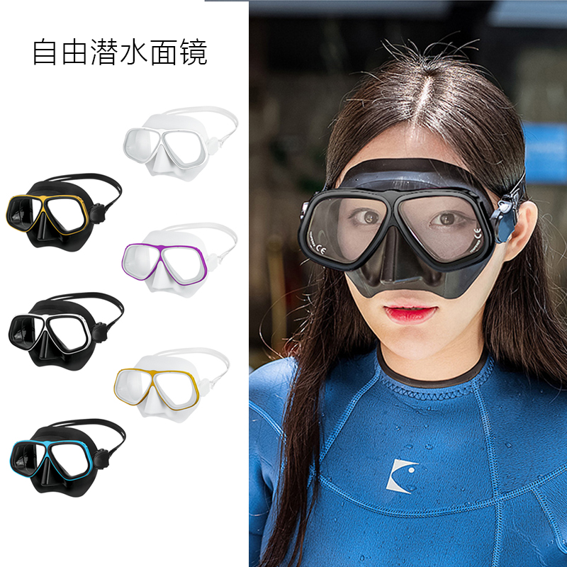 阿波罗潜水面镜镀膜不锈钢铝合金框可配近视自由潜面镜国产男女款