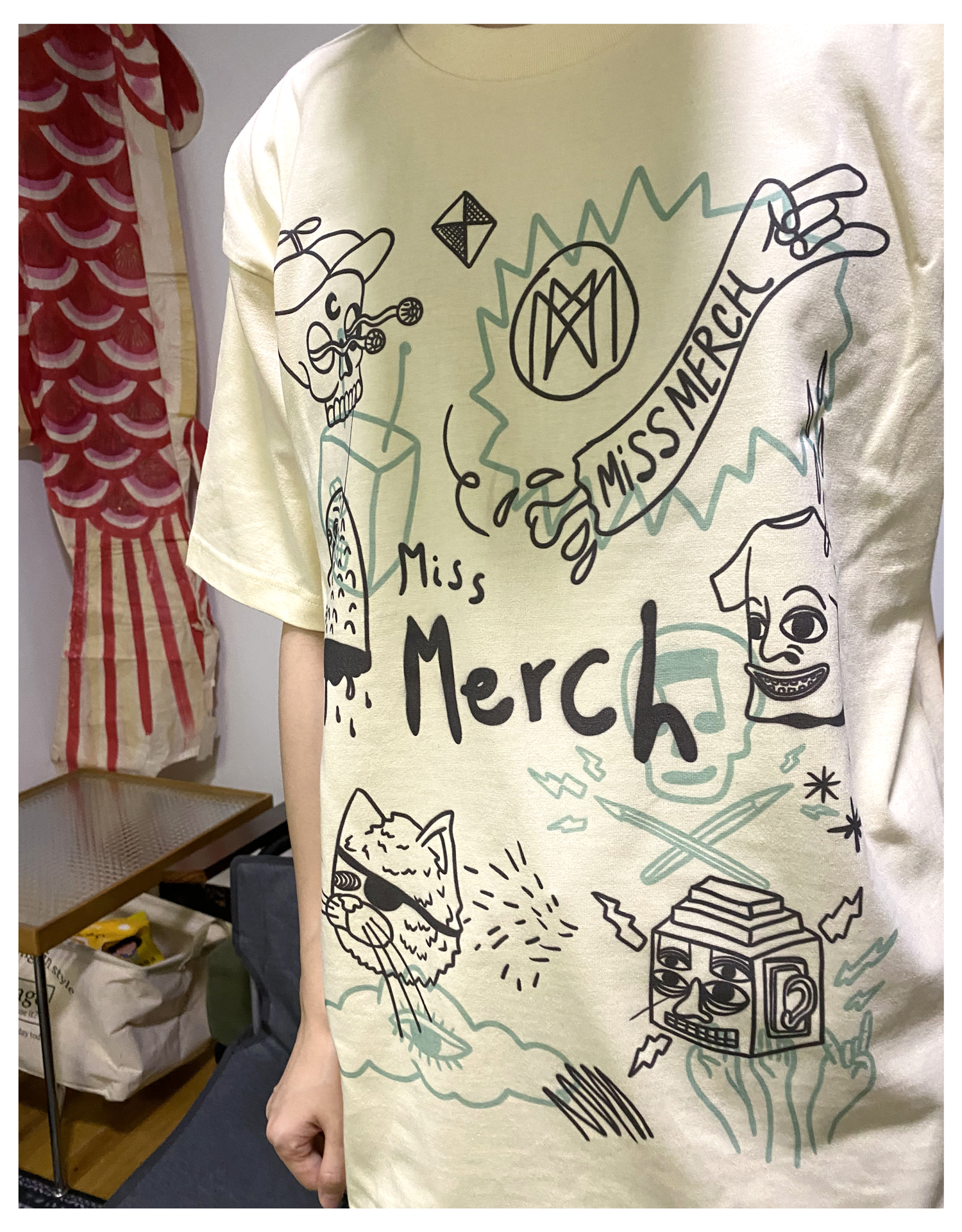 有趣集合图 插画师潮牌短袖T恤 滑板涂鸦男女款半袖复古vintage