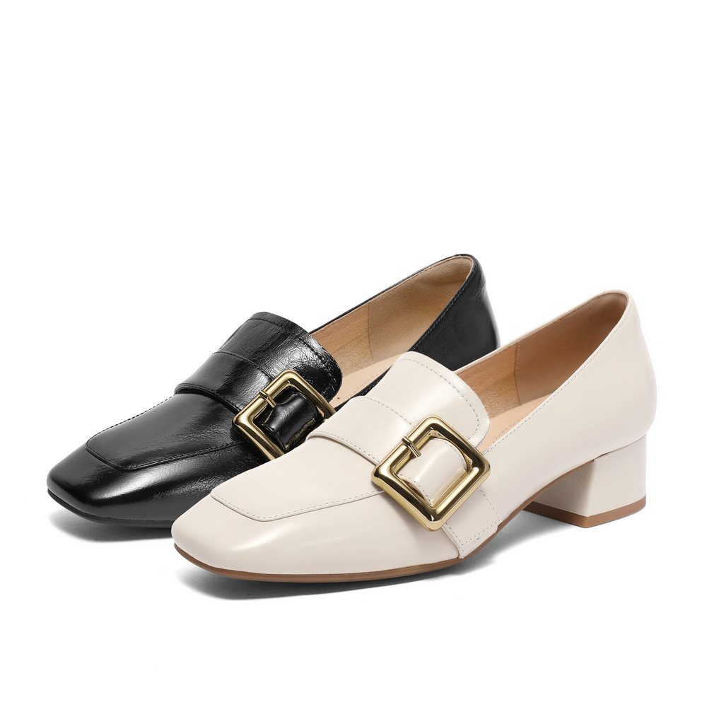 【百丽官旗】百丽通勤粗跟高跟乐福鞋女 - 惠券直播 - 一起惠返利网_1