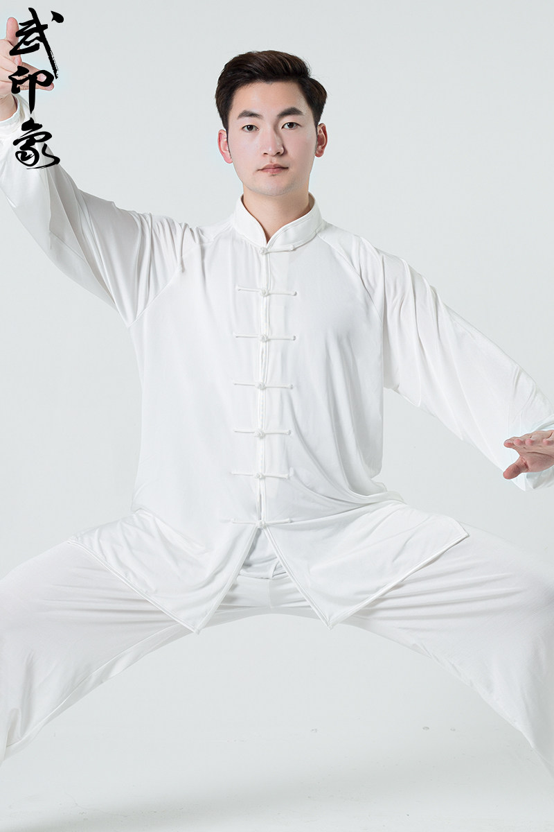 武印象太极服女春夏季牛奶太极拳服装中老年武术练功太极服